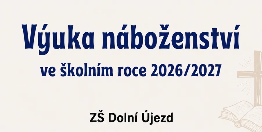 Rozvrh výuky náboženství ve školním roce 2026/2027